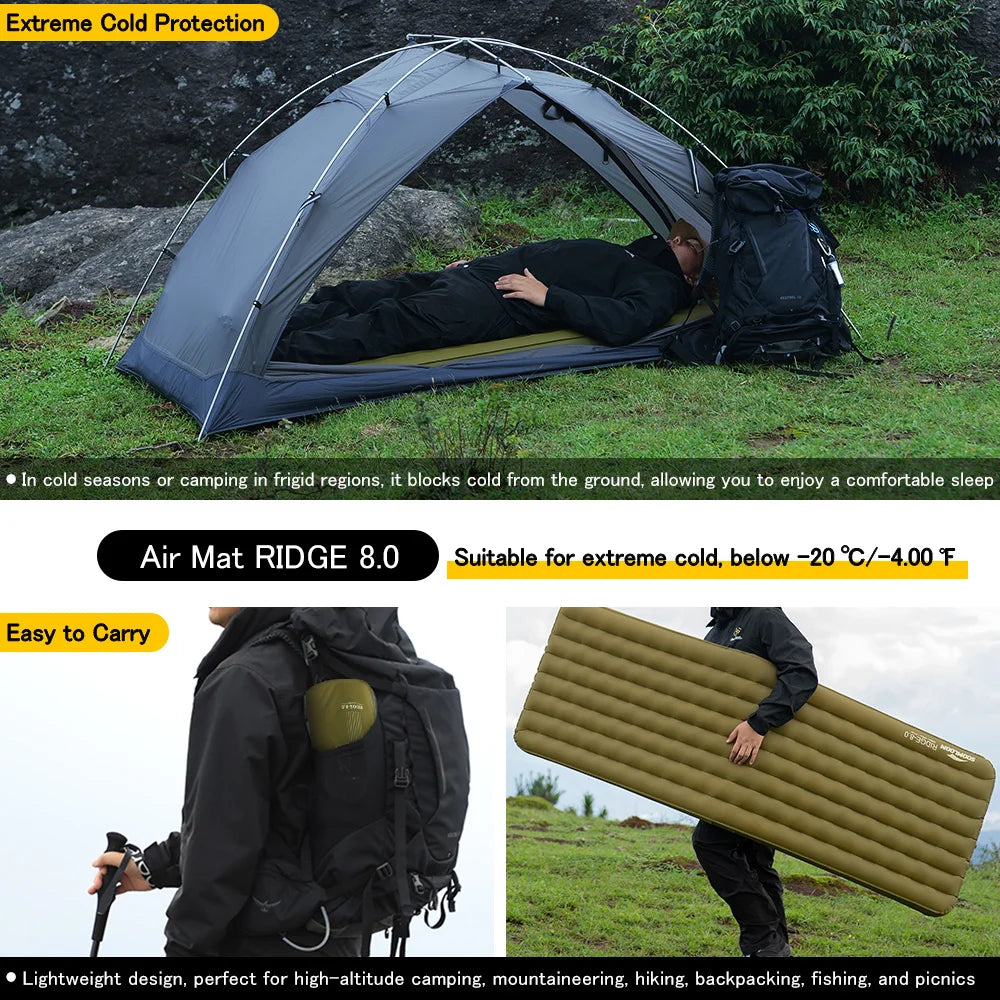 Soomloom Insulated Inflatable Sleeping Pad For Camping And Mountaineering