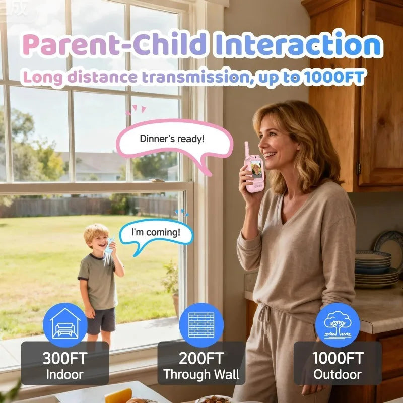 Kids Video Walkie Talkies With Rechargeable Voice Communication