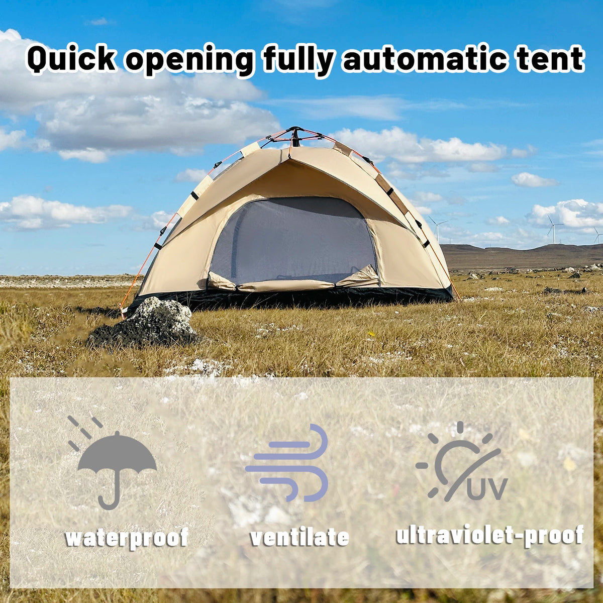 Pakicetus Instant Pop Up Dome Tent For Outdoor Camping Adventure