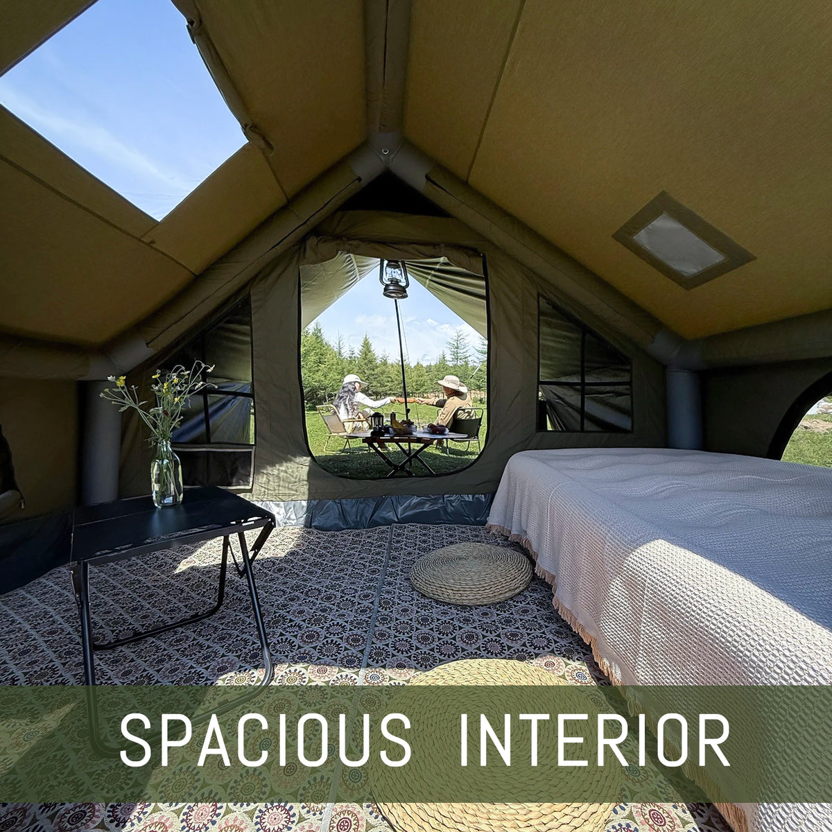 Pakicetus Inflatable Glamping Tent With Roof Window Quick Setup