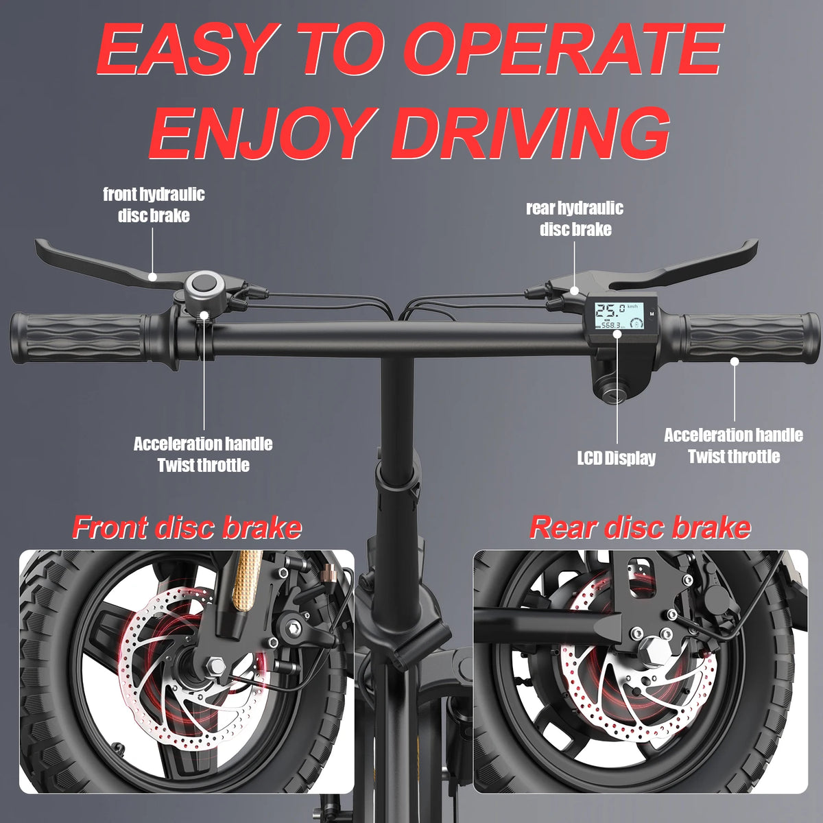 UPlee GE5 Folding Electric Bike With Long Range Battery