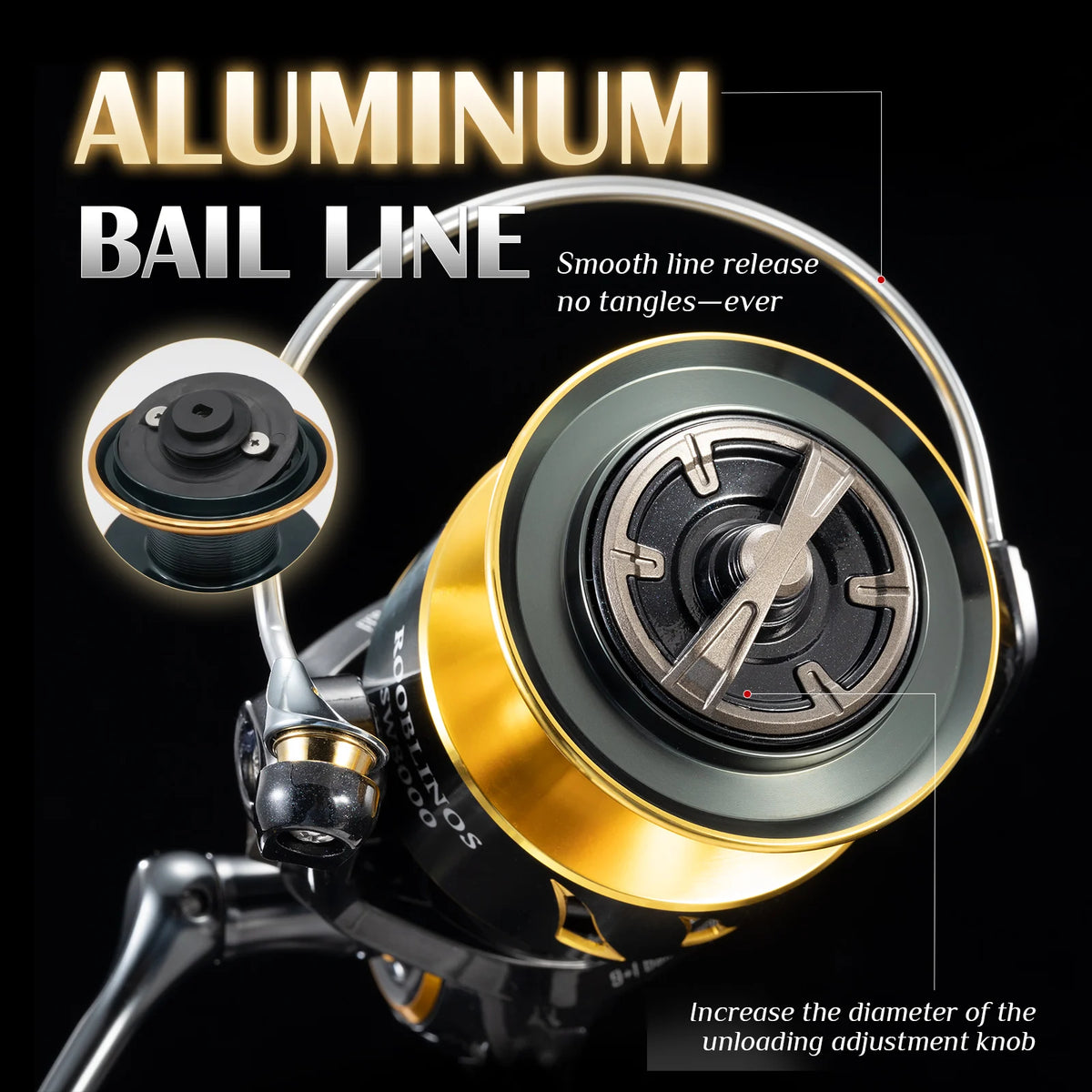 Rooblinos Spinning Reel Ultralight Saltwater Surf Aluminum Fishing Wheel