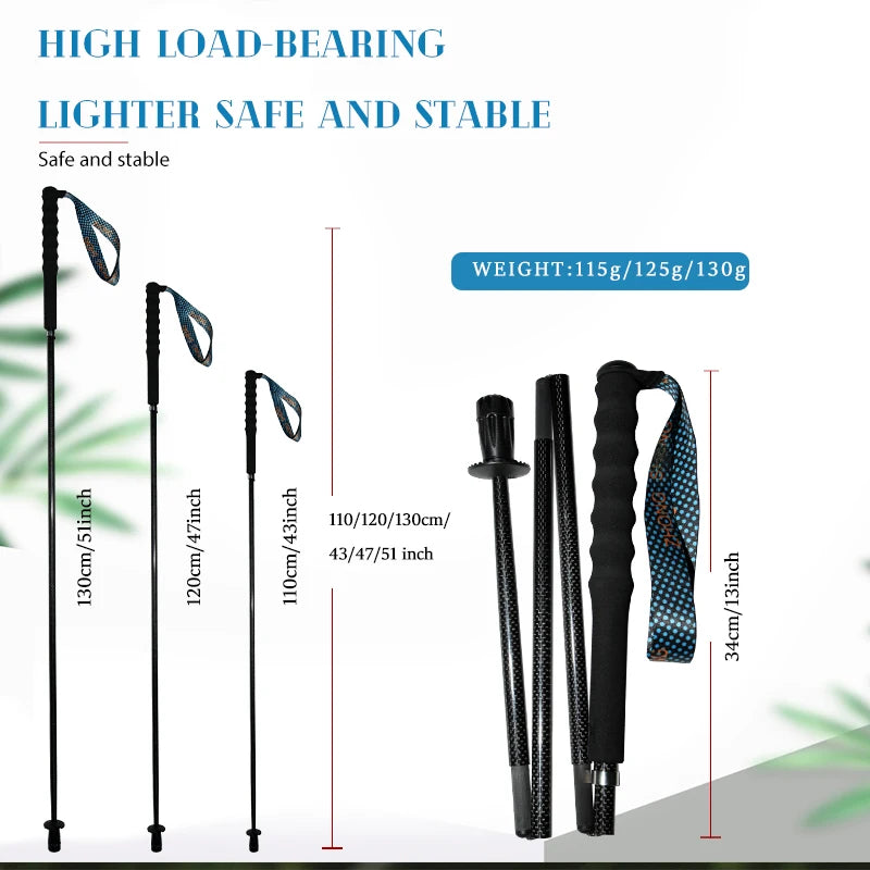 OKHEALING T800 Carbon Fiber Collapsible Hiking Trekking Poles
