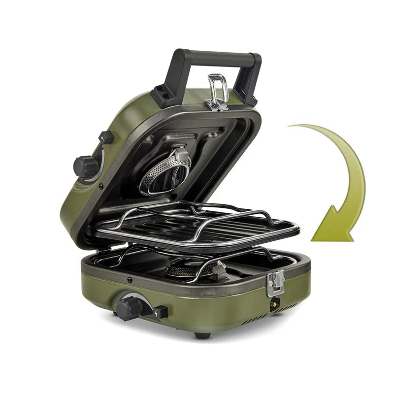 Naturehike Portable Two Burner Camping Gas Stove With Griddle