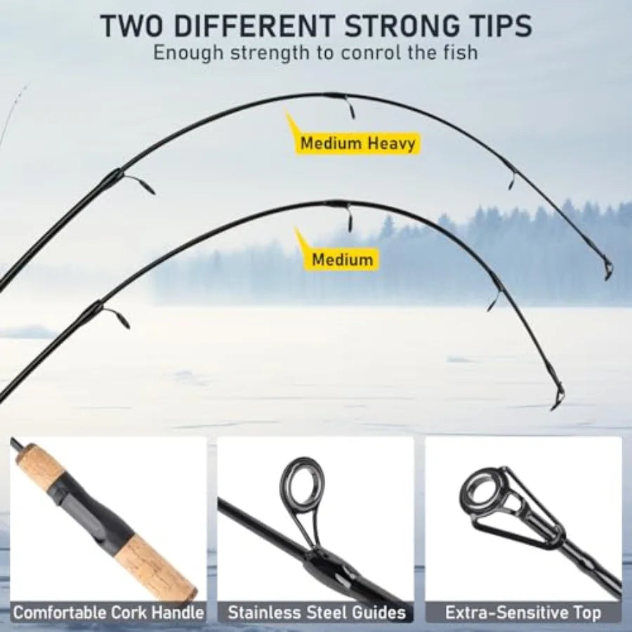 Portable Ice Fishing Rod And Reel Combo With Essential Accessories