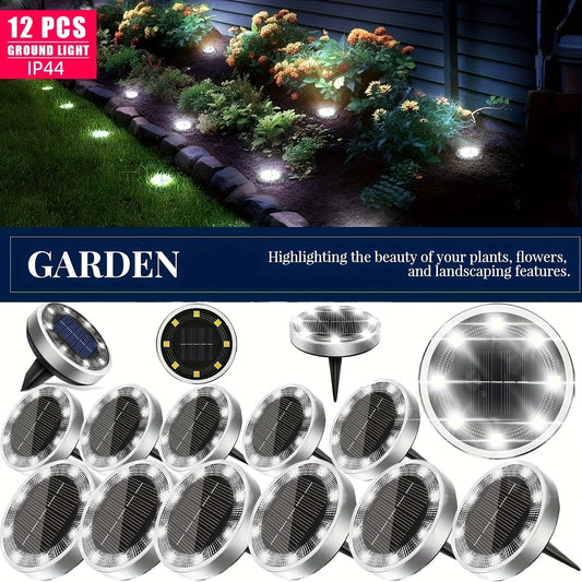 Solar Stainless Steel Ground Lights for Garden Paths and Lawns