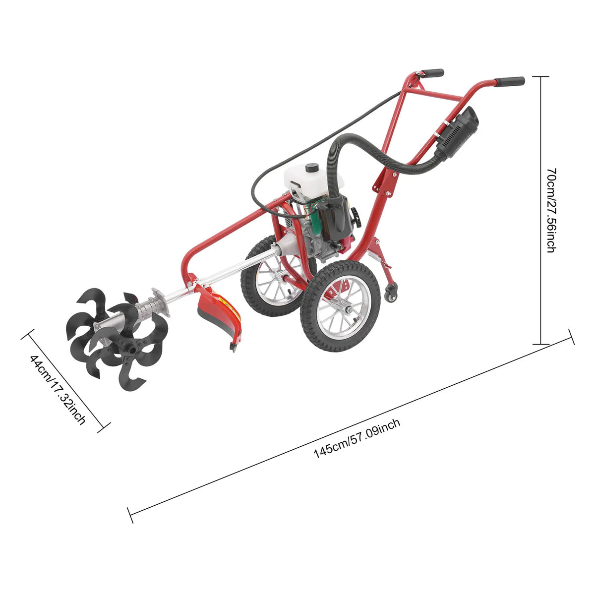CNCEST Gas Powered Garden Cultivator Tiller For Soil Preparation