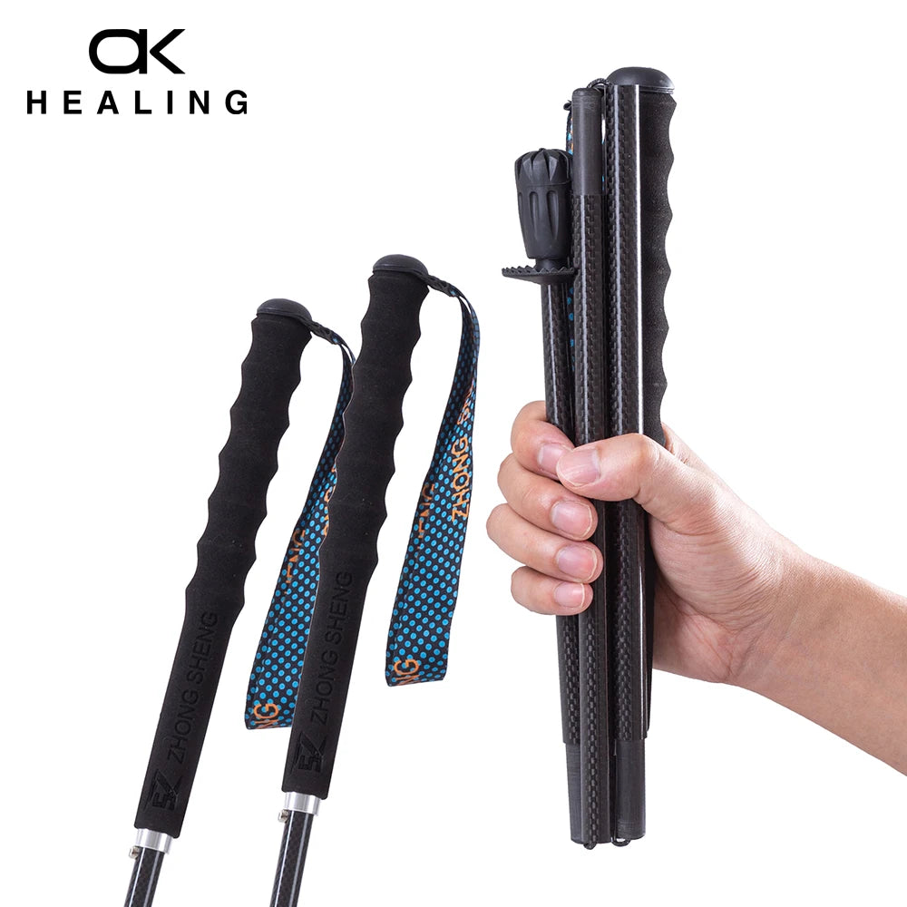OKHEALING T800 Carbon Fiber Collapsible Hiking Trekking Poles