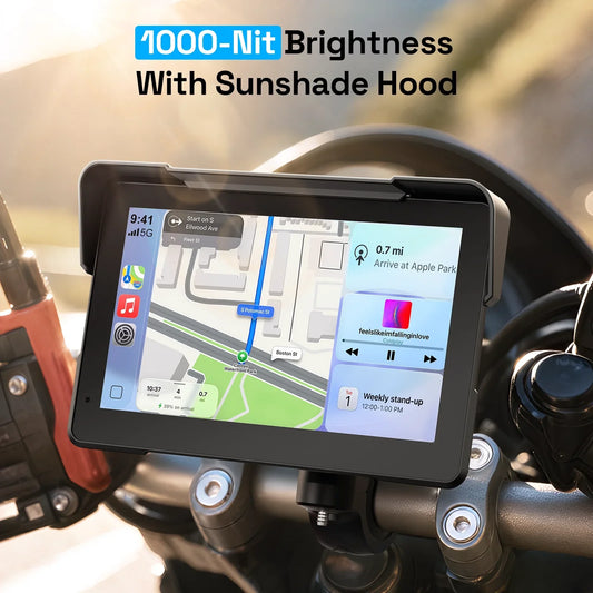 Aoocci Wireless Motorcycle CarPlay With GPS Navigation Screen