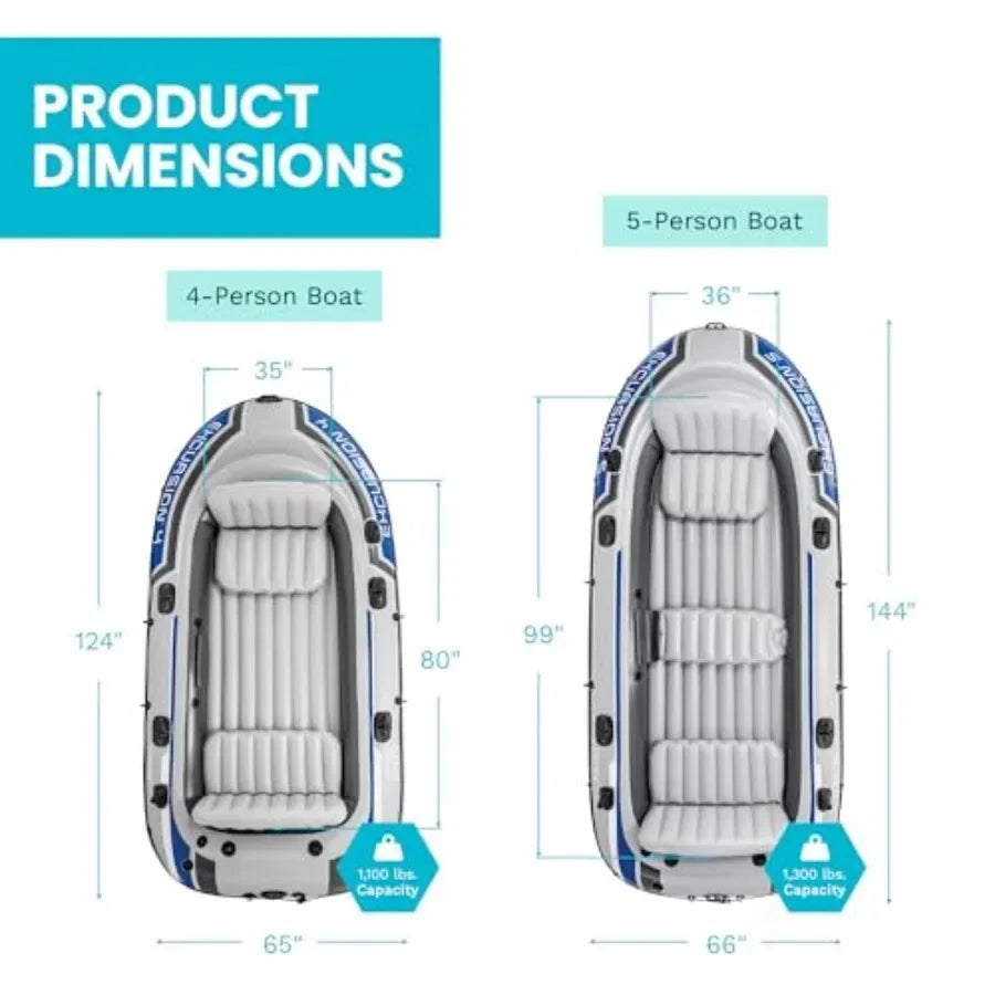 Intex Inflatable Fishing Boat With Oars For Freshwater Use