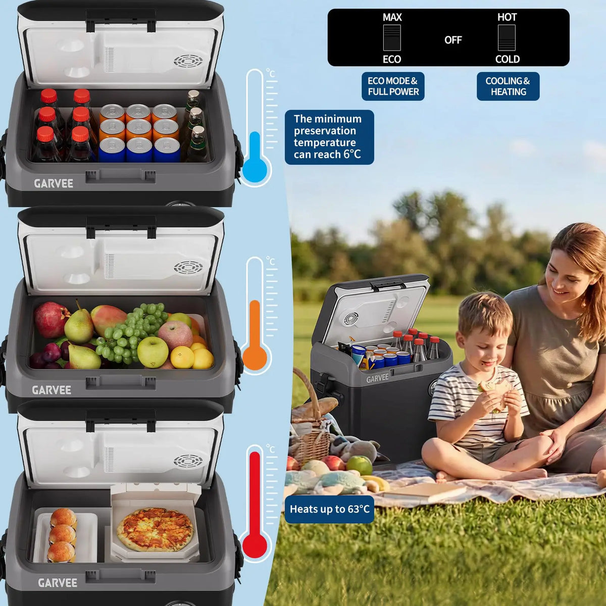 HiMISS Thermoelectric Cooler Warmer Portable Electric Refrigerator Travel Camping