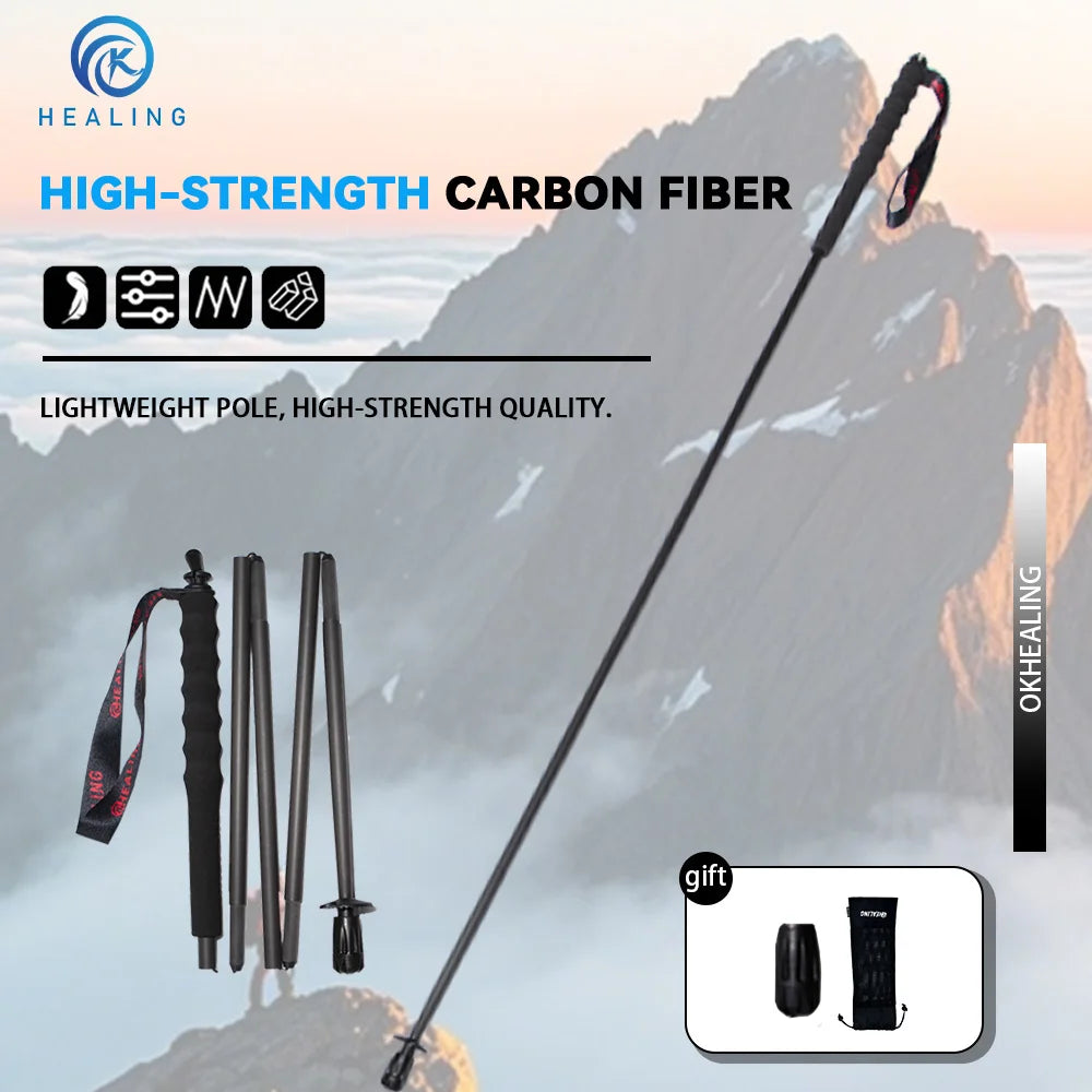 Okhealing Lightweight Five Section Carbon Fiber Trekking Poles