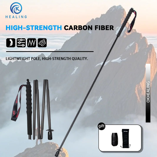 Okhealing Lightweight Five Section Carbon Fiber Trekking Poles