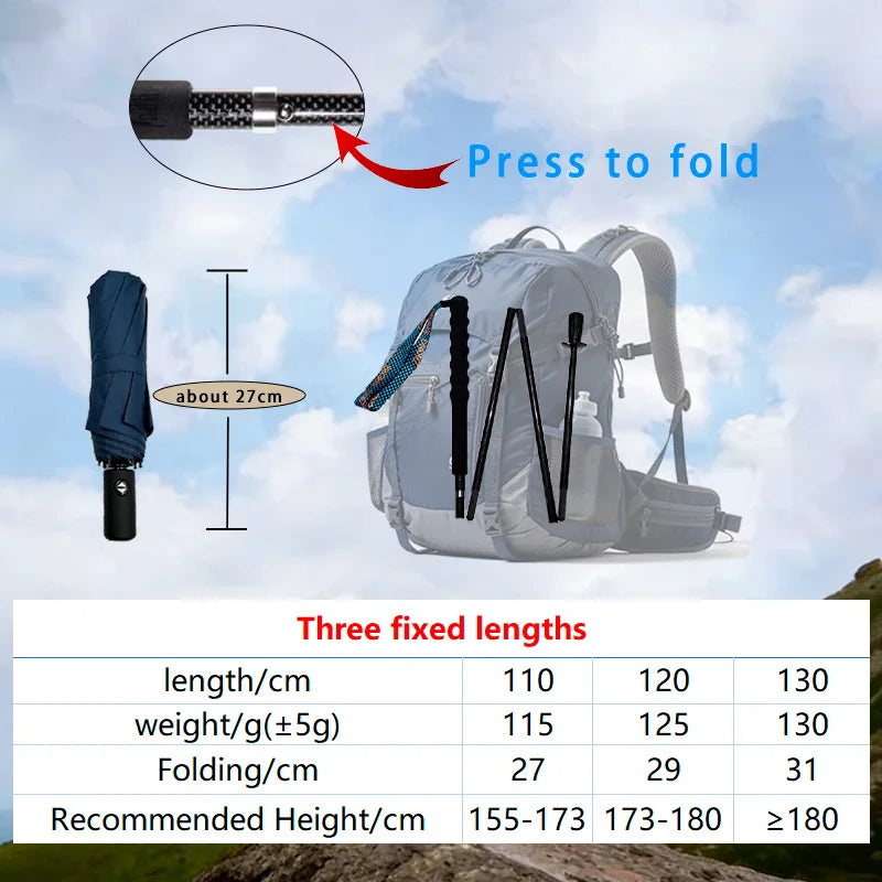 Okhealing Premium Foldable Carbon Fiber Trekking Poles