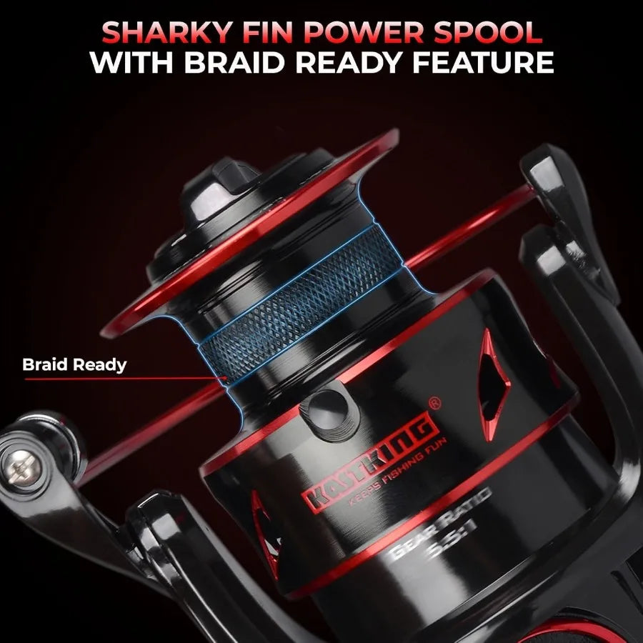 KastKing Sharky Baitfeeder III Spinning Reel Carbon Drag Live Bait