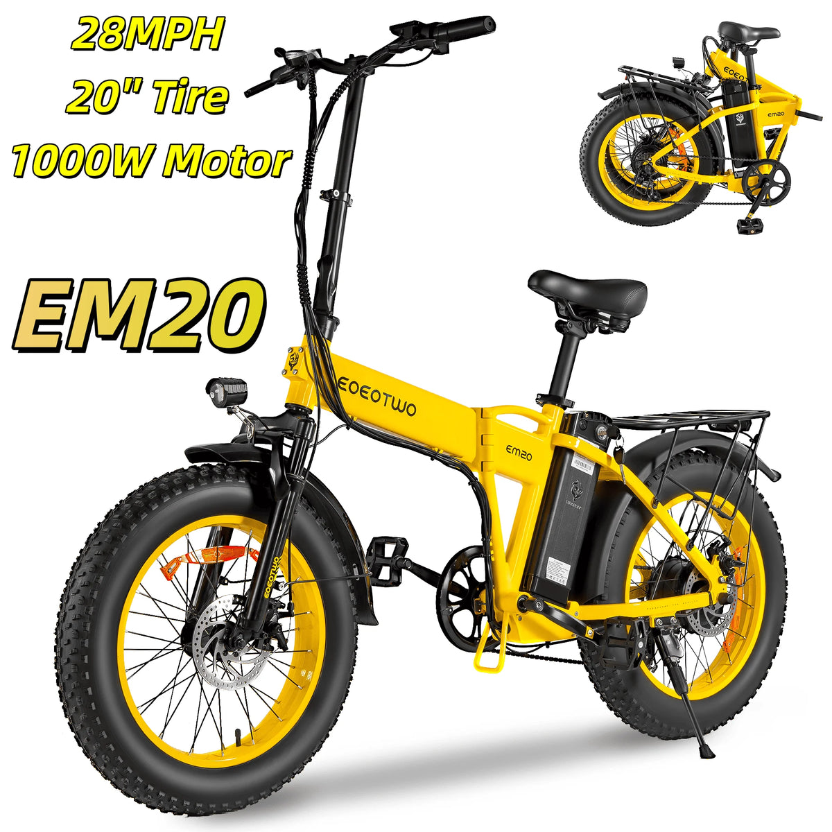 EOEOTWO Fat Tire Electric Bike With 1000W Motor Extended Range