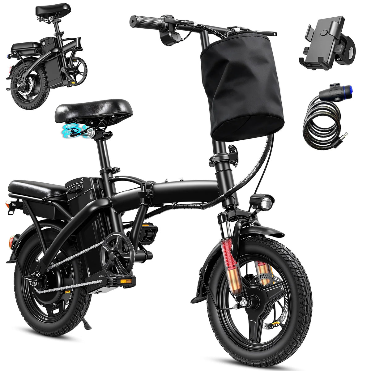 Terrosor Folding Electric Commuter Bike With 500W Motor