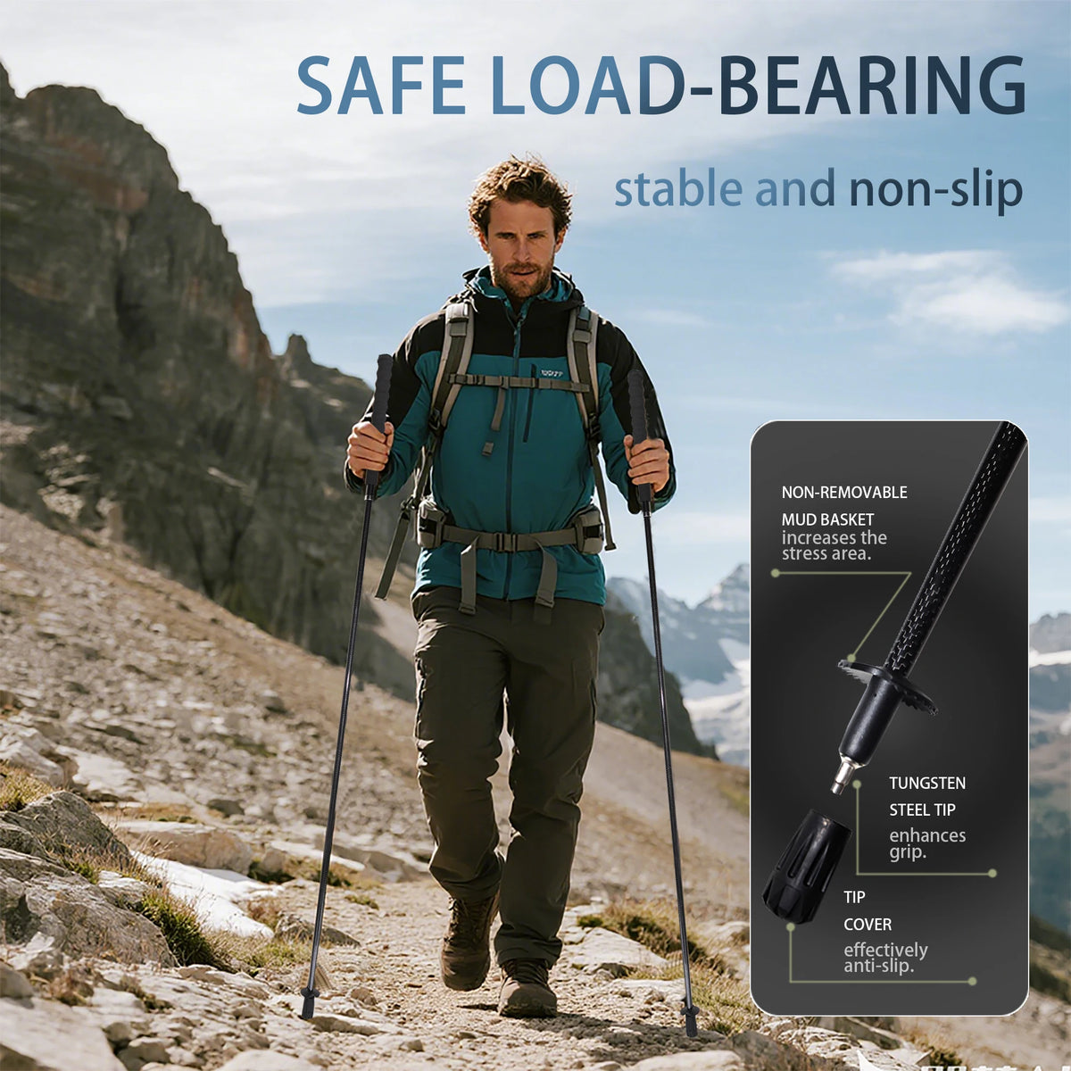 Okhealing Premium Foldable Carbon Fiber Trekking Poles
