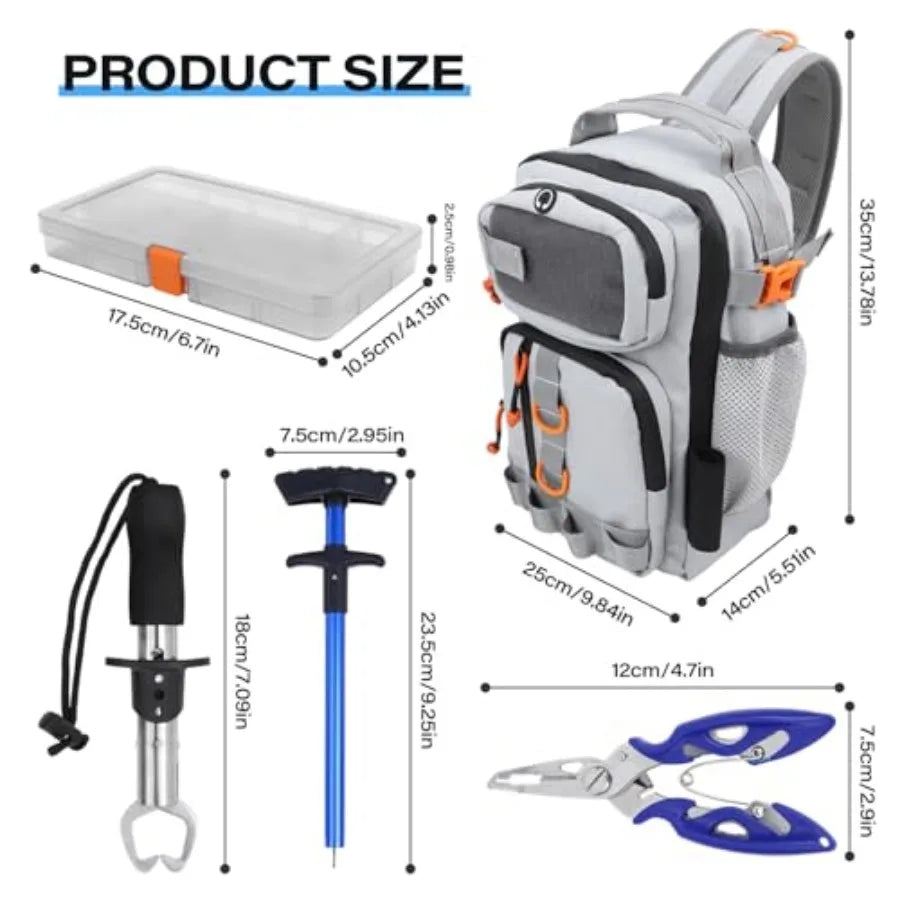 Waterproof Fishing Backpack With Tackle Box And Rod Holder