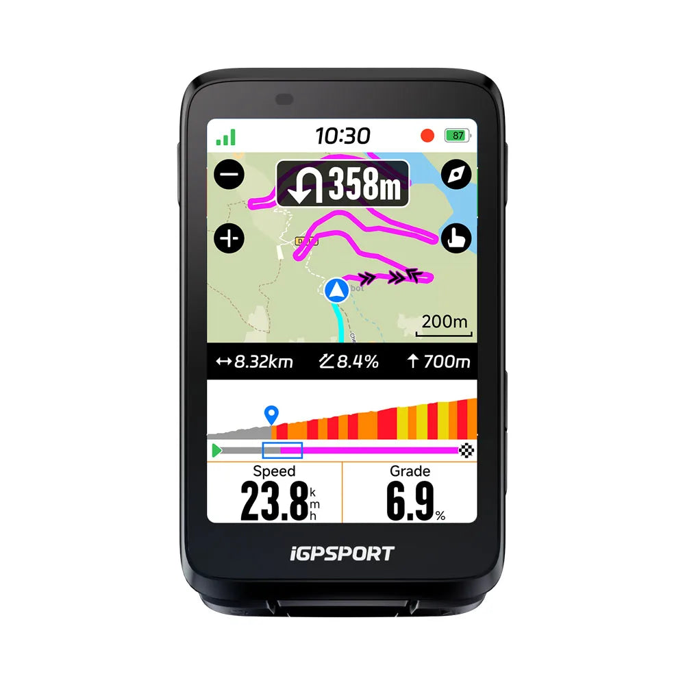 iGPSPORT BiNavi Touchscreen Bike Computer With GPS Map Navigation