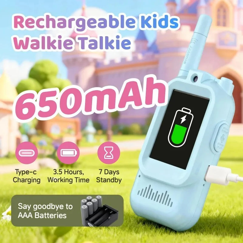 Kids Video Walkie Talkies With Rechargeable Voice Communication