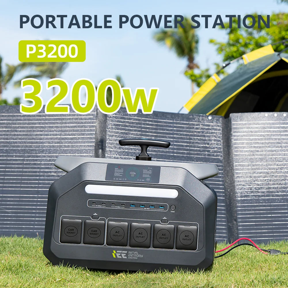 IEE P3200 Portable Power Station 3200W 2048Wh LiFePO4 Solar Generator