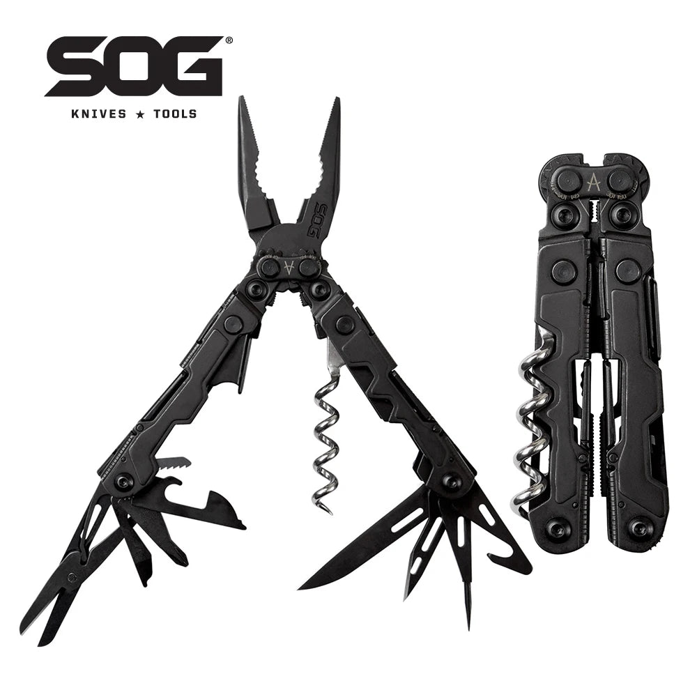 SOG PowerLitre 19 Function Stainless Steel Pocket Multitool Corkscrew