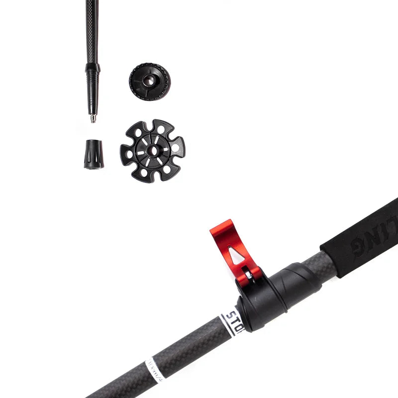 OKHEALING Lightweight Carbon Fiber Telescopic Trekking Poles