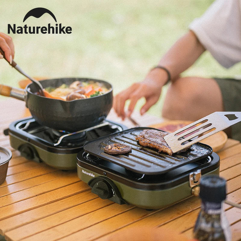 Naturehike Portable Two Burner Camping Gas Stove With Griddle