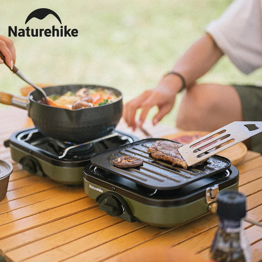Naturehike Portable Two Burner Camping Gas Stove With Griddle