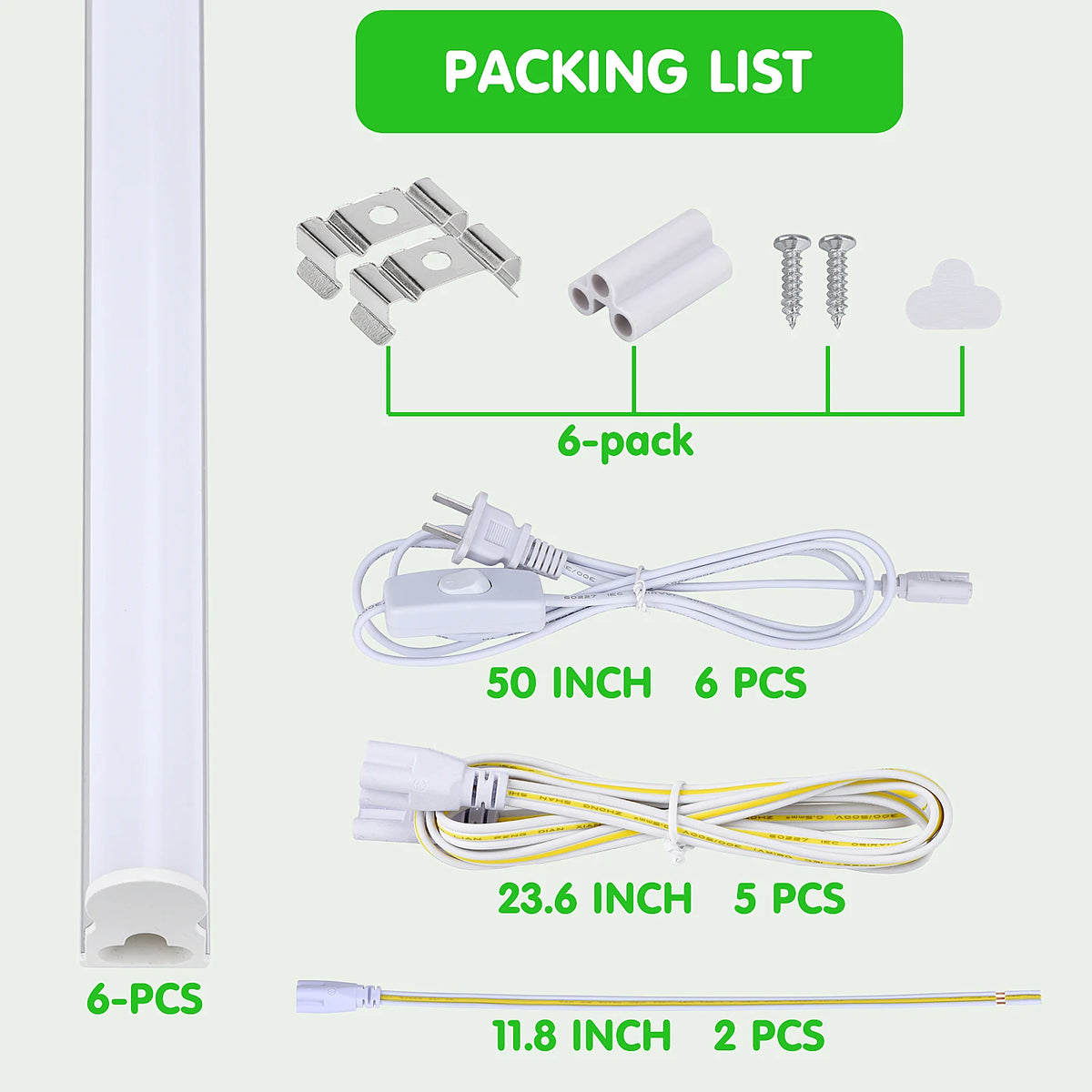 BSK.BESTKA Integrated LED Shop Light Fixture for Garages