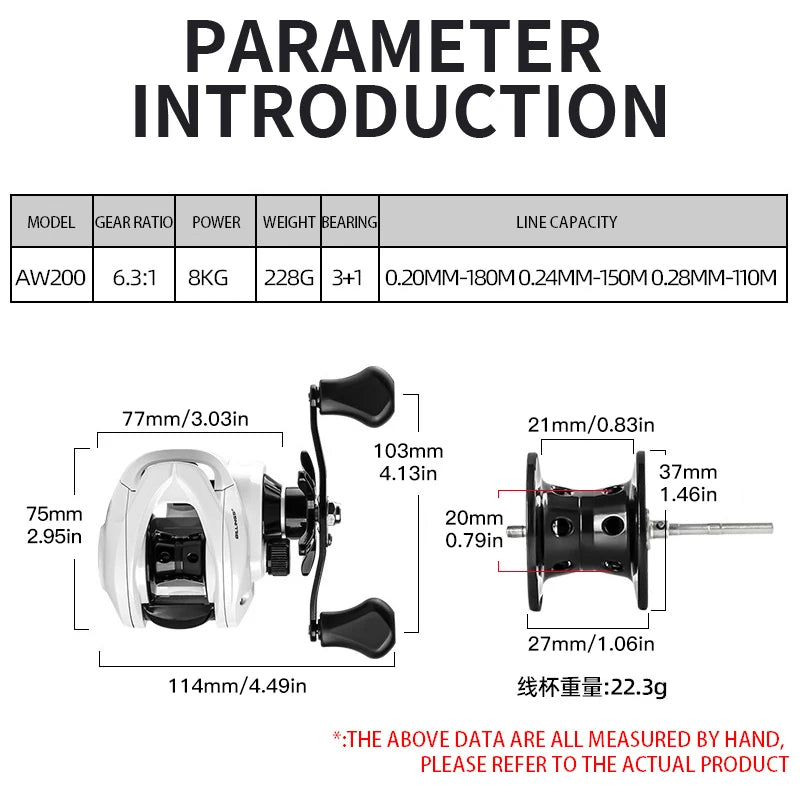 Billings Baitcasting Reel With Magnetic Brake For Fishing